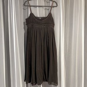 ZARA - Midi baby doll cocktail dress with beaded designs.